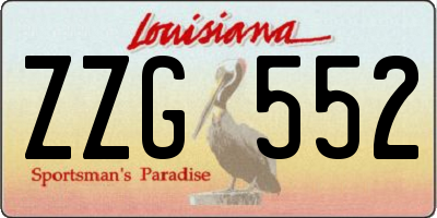 LA license plate ZZG552