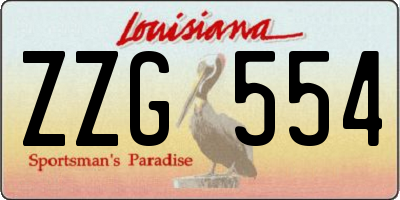 LA license plate ZZG554