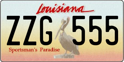 LA license plate ZZG555