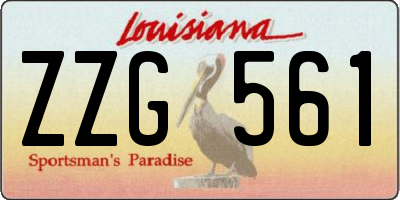 LA license plate ZZG561