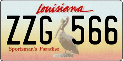 LA license plate ZZG566