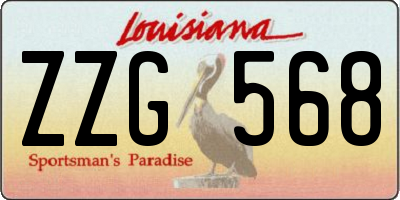 LA license plate ZZG568