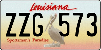LA license plate ZZG573