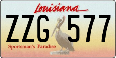 LA license plate ZZG577
