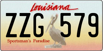 LA license plate ZZG579