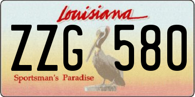 LA license plate ZZG580