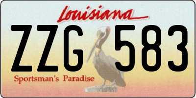 LA license plate ZZG583