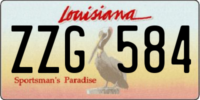 LA license plate ZZG584