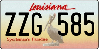 LA license plate ZZG585