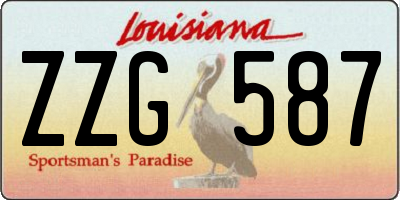 LA license plate ZZG587