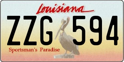 LA license plate ZZG594