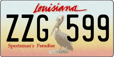 LA license plate ZZG599