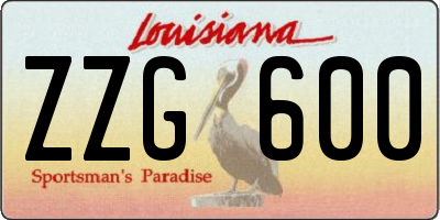 LA license plate ZZG600