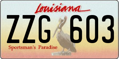 LA license plate ZZG603