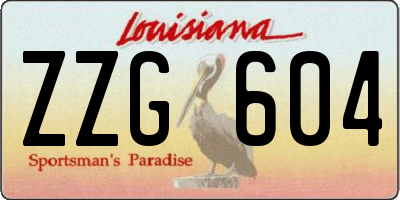 LA license plate ZZG604