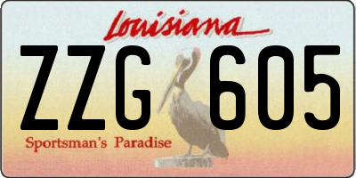 LA license plate ZZG605
