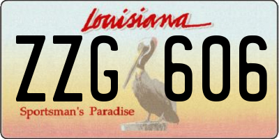 LA license plate ZZG606