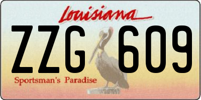 LA license plate ZZG609