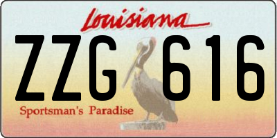 LA license plate ZZG616