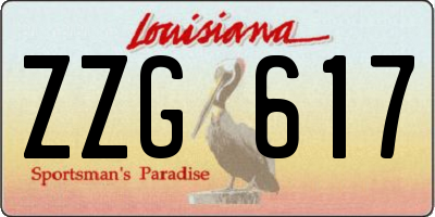 LA license plate ZZG617