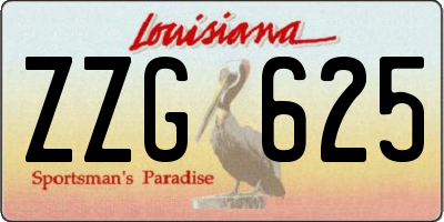 LA license plate ZZG625