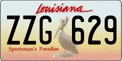 LA license plate ZZG629
