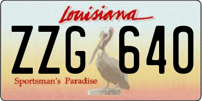 LA license plate ZZG640