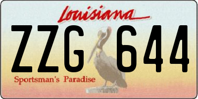 LA license plate ZZG644