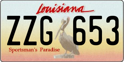 LA license plate ZZG653