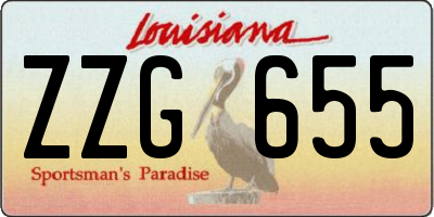 LA license plate ZZG655