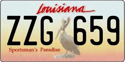 LA license plate ZZG659