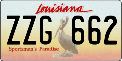 LA license plate ZZG662