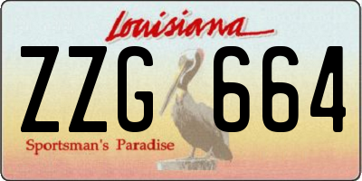 LA license plate ZZG664