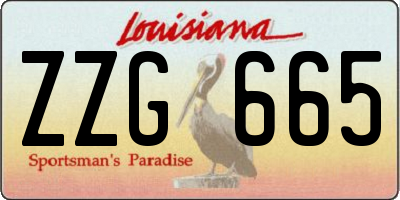 LA license plate ZZG665