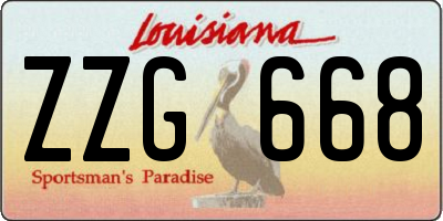 LA license plate ZZG668