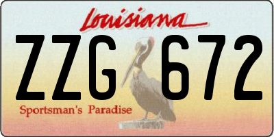 LA license plate ZZG672