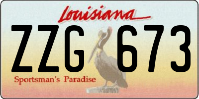 LA license plate ZZG673