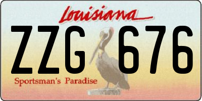 LA license plate ZZG676