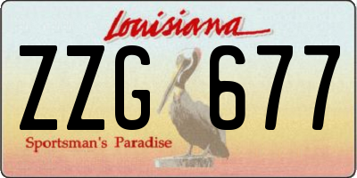 LA license plate ZZG677