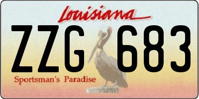 LA license plate ZZG683