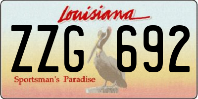 LA license plate ZZG692