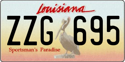 LA license plate ZZG695