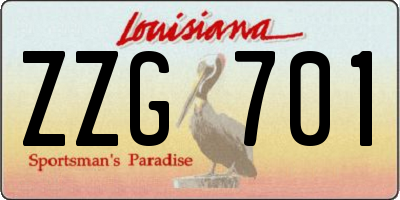 LA license plate ZZG701