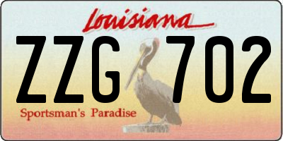 LA license plate ZZG702