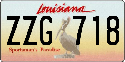 LA license plate ZZG718