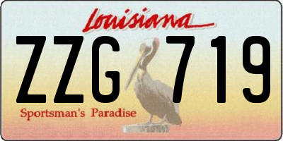 LA license plate ZZG719