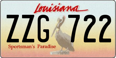 LA license plate ZZG722