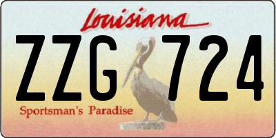 LA license plate ZZG724