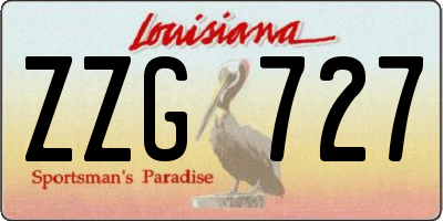 LA license plate ZZG727