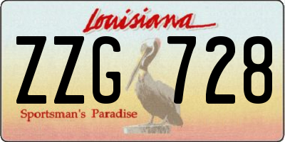 LA license plate ZZG728